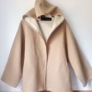 ZARA Open Front Wool Hooded Jacket